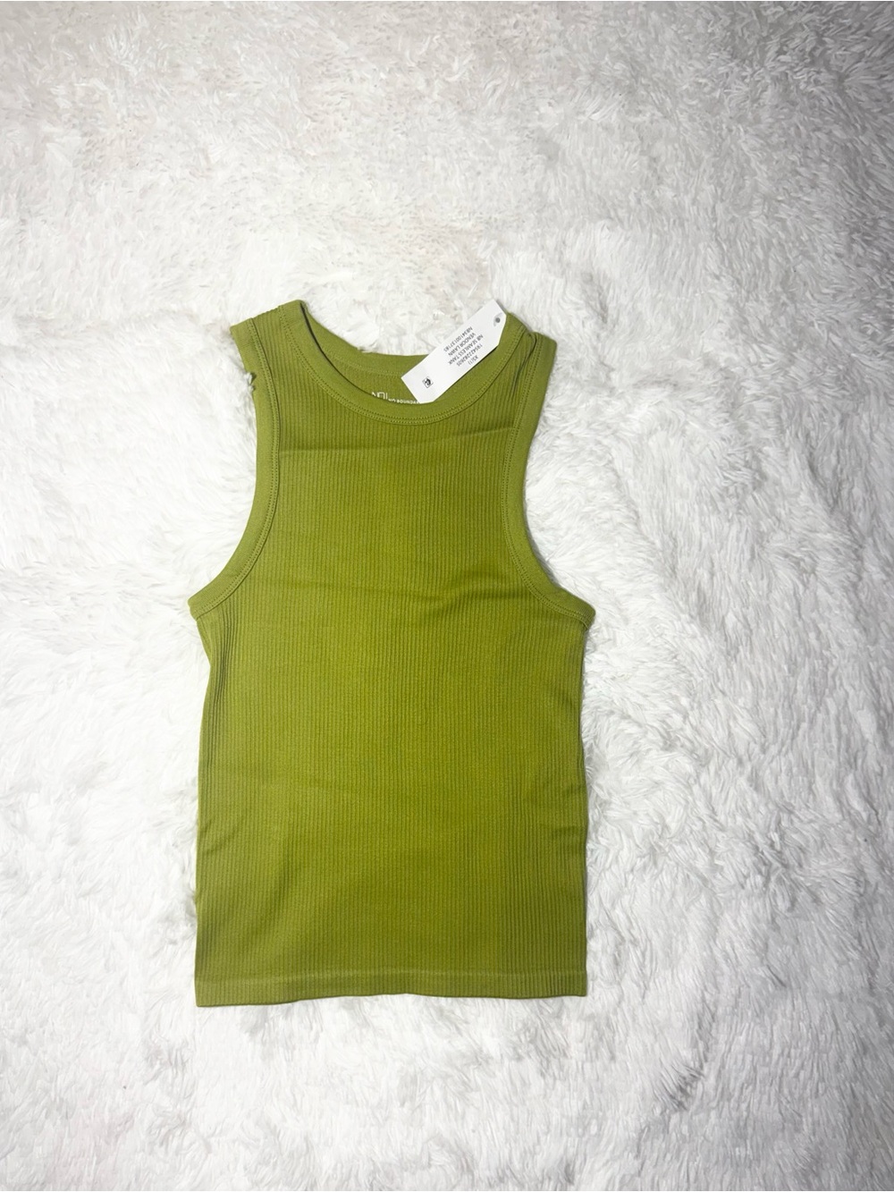 No Boundaries Olive Green Ribbed Tank Top Size XS NWT